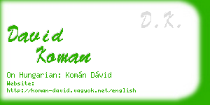 david koman business card